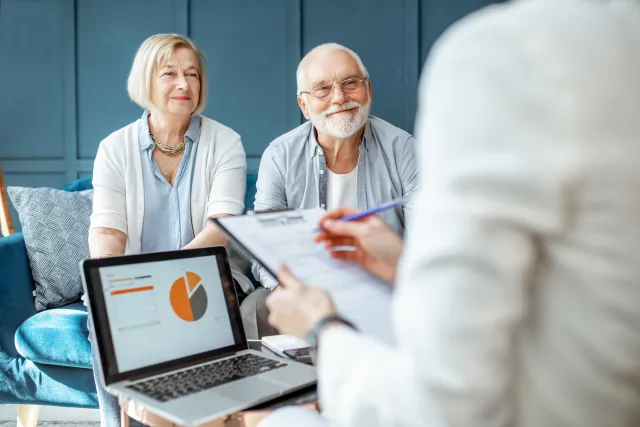 Couple at financial advising session