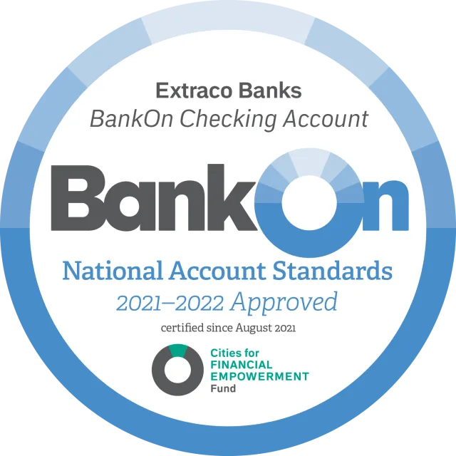 BankOn Checking - Extraco Banks badge