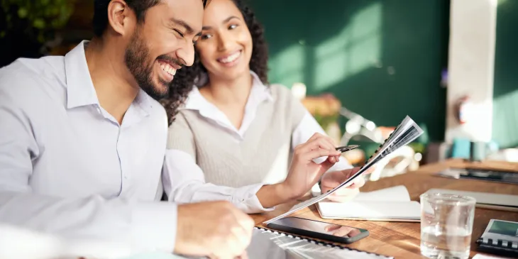 Couple looking over finances