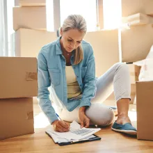 Woman moving checklist